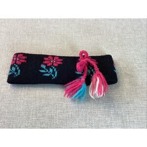 Vintage Mountain Ladies & Ewe 100% Wool Headband Ear Warmers Fair Isle Daisy
